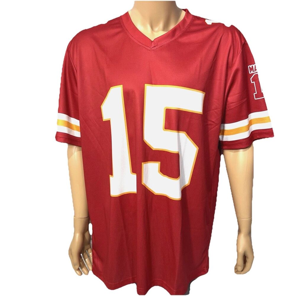 Patric Mahomes #15 Kansas City Chiefs Red Fashion Jersey Men Size XL